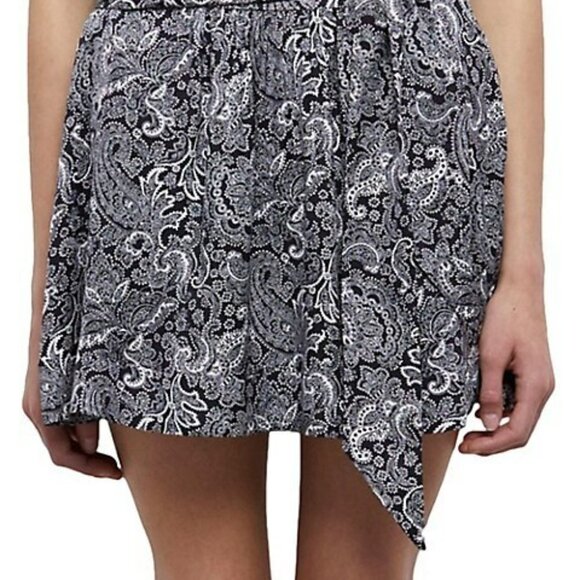 (NWOT) The Kooples Paisley-Print Belted Mini Skirt (L) - Picture 2 of 7